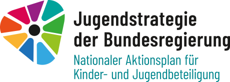 Logo Jugendstrategie der Bundesregierung - Nationaler Aktionsplan für Kinder- und Jugendbeteiligung